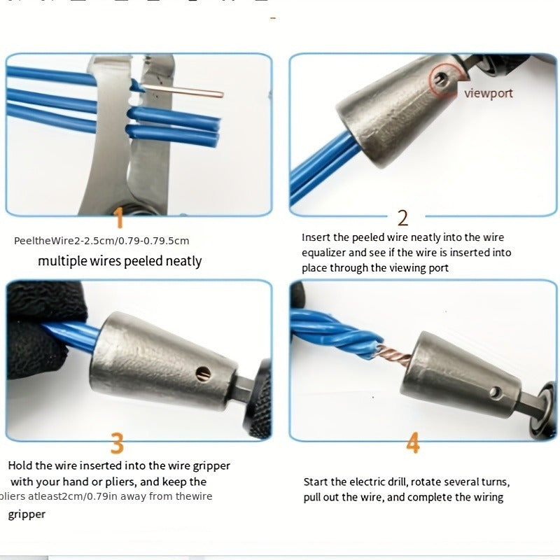 Herramienta universal de alambre de acero al carbono con mango hexagonal, destornillador de conexión rápida para electricista