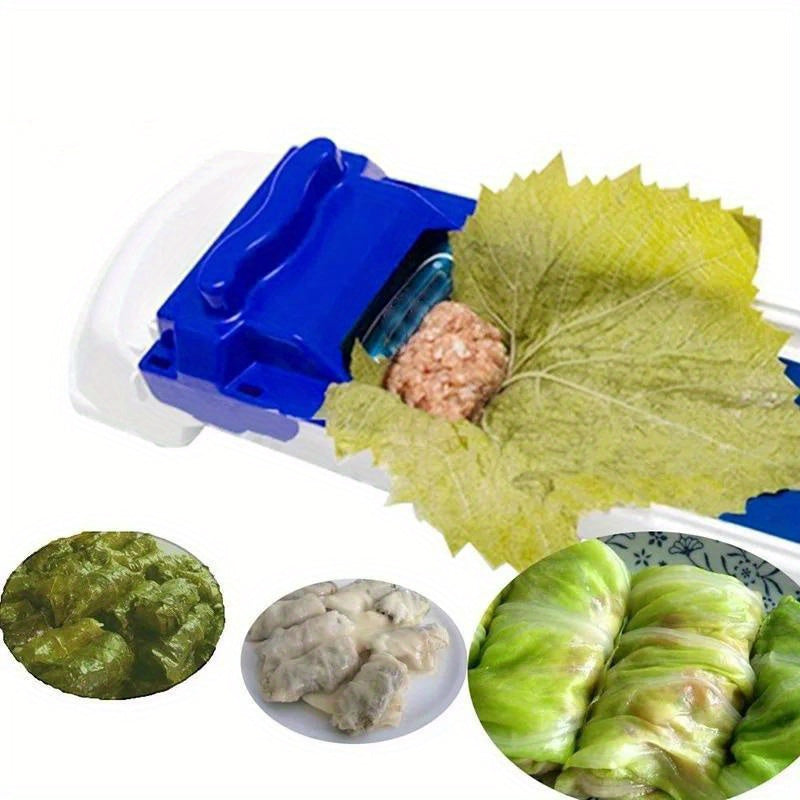 Grape Leaf Rolling Machine for Stuffed Vegetables and Sushi Rolls Kitchen Gadget Set Plastic No Electricity