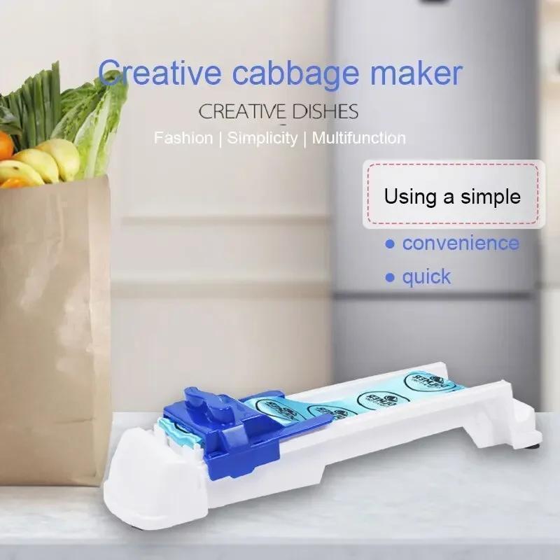 Grape Leaf Rolling Machine for Stuffed Vegetables and Sushi Rolls Kitchen Gadget Set Plastic No Electricity