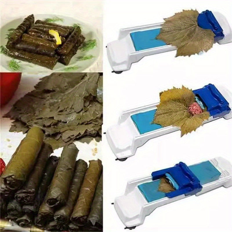 Grape Leaf Rolling Machine for Stuffed Vegetables and Sushi Rolls Kitchen Gadget Set Plastic No Electricity