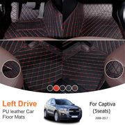 Car Floor Mats Set Luxury PU Leather Waterproof for SUV 5 Seats