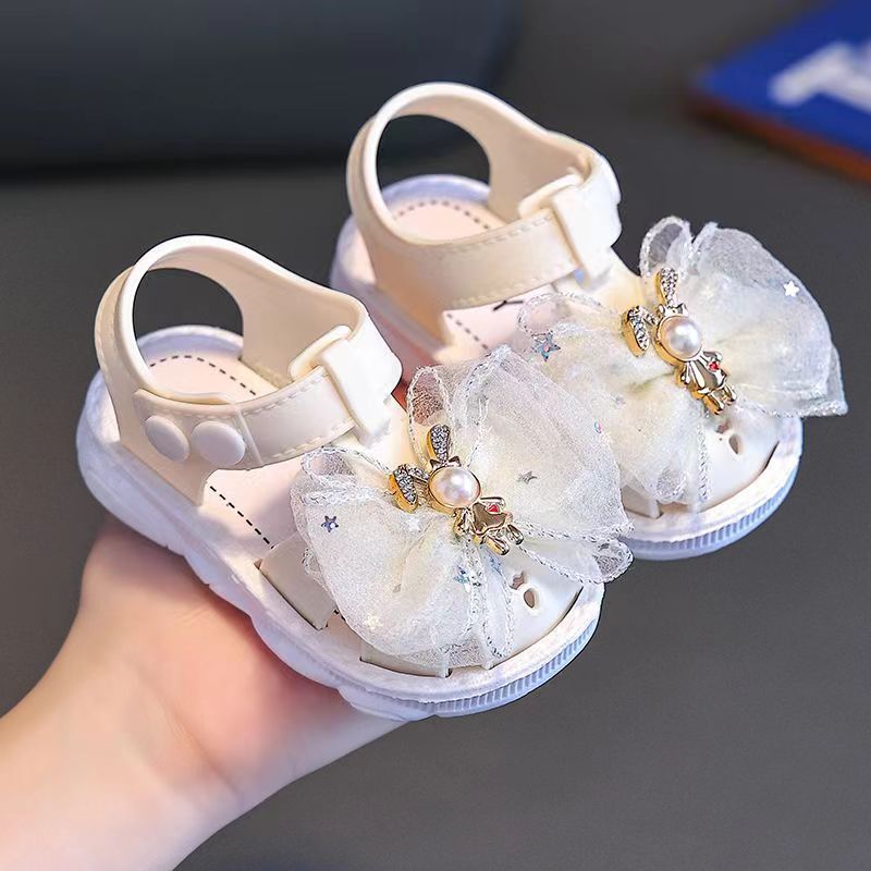 Sandalias de princesa transpirables de verano para niñas con patrones de dibujos animados y flores