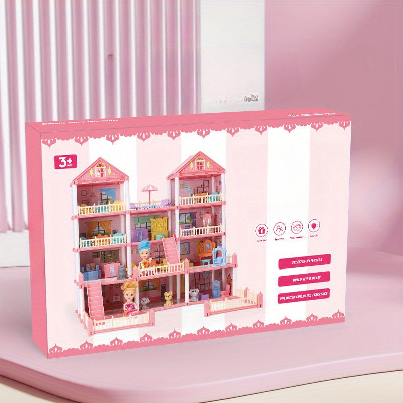 Princess Castle Dollhouse Playset for Kids Aged 3-6 with Furniture and Multi-Color Plastic