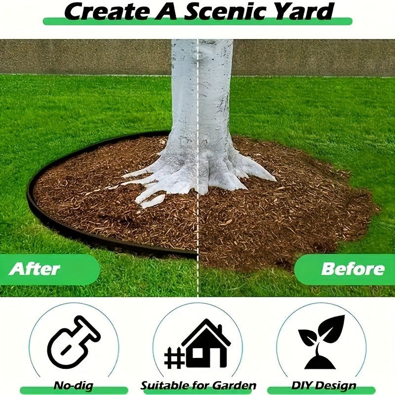 5m Qora PE Plastik Bog'chek Chegara To'plami, Anchors bilan, Landshaft va o'tin ajratish uchun