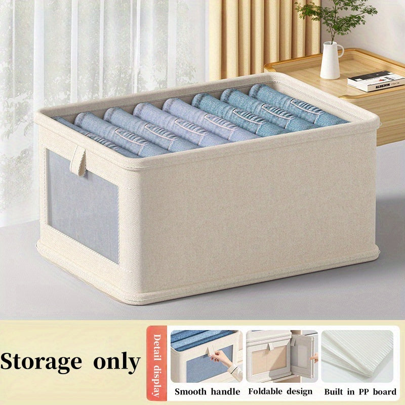 Caja de almacenamiento de tela para ropa, organizador de armario para calcetines y pantalones, ahorra espacio, independiente