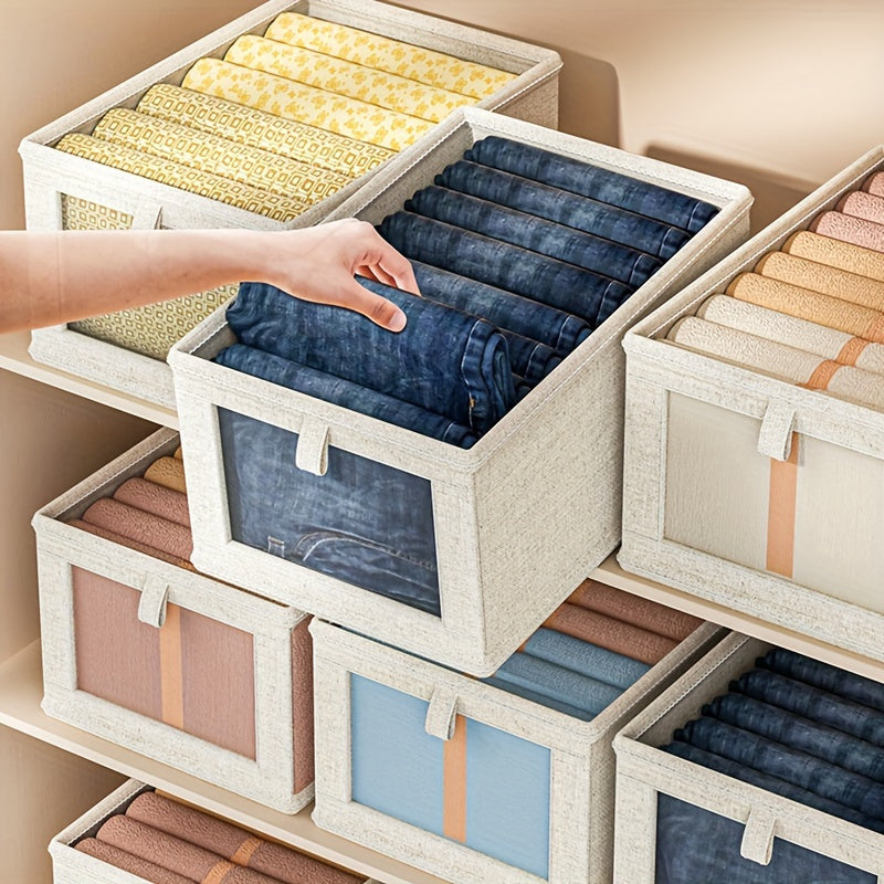 Fabric Storage Box for Clothing Closet Organizer for Socks and Trousers Space-Saving Standalone