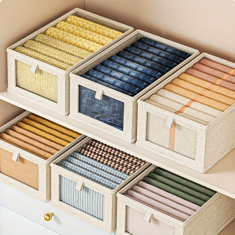 Fabric Storage Box for Clothing Closet Organizer for Socks and Trousers Space-Saving Standalone