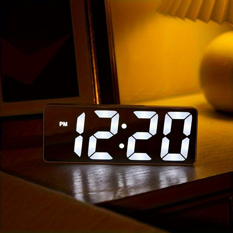 Digital Alarm Clock with USB Power Temperature Display Adjustable Brightness Date Function Plastic