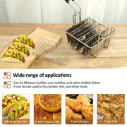 Stainless Steel Taco Fryer Basket with Detachable Rubber Handle Dishwasher Safe