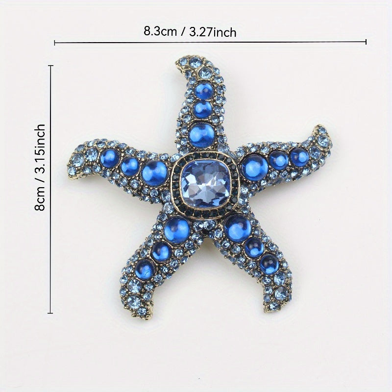 Vintage Silver Starfish Brooch Ocean-Inspired Jewelry Gift for Women