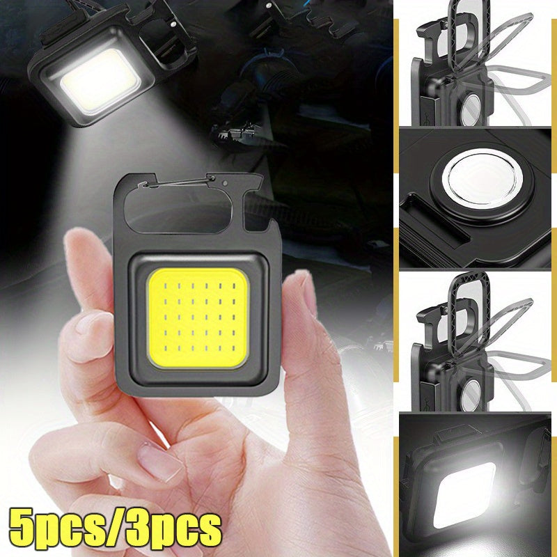 Lámparas de llavero Mini LED 3-5 unidades, linternas magnéticas portátiles para acampar
