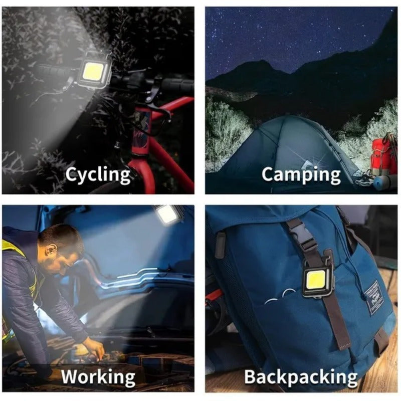 Lámparas de llavero Mini LED 3-5 unidades, linternas magnéticas portátiles para acampar