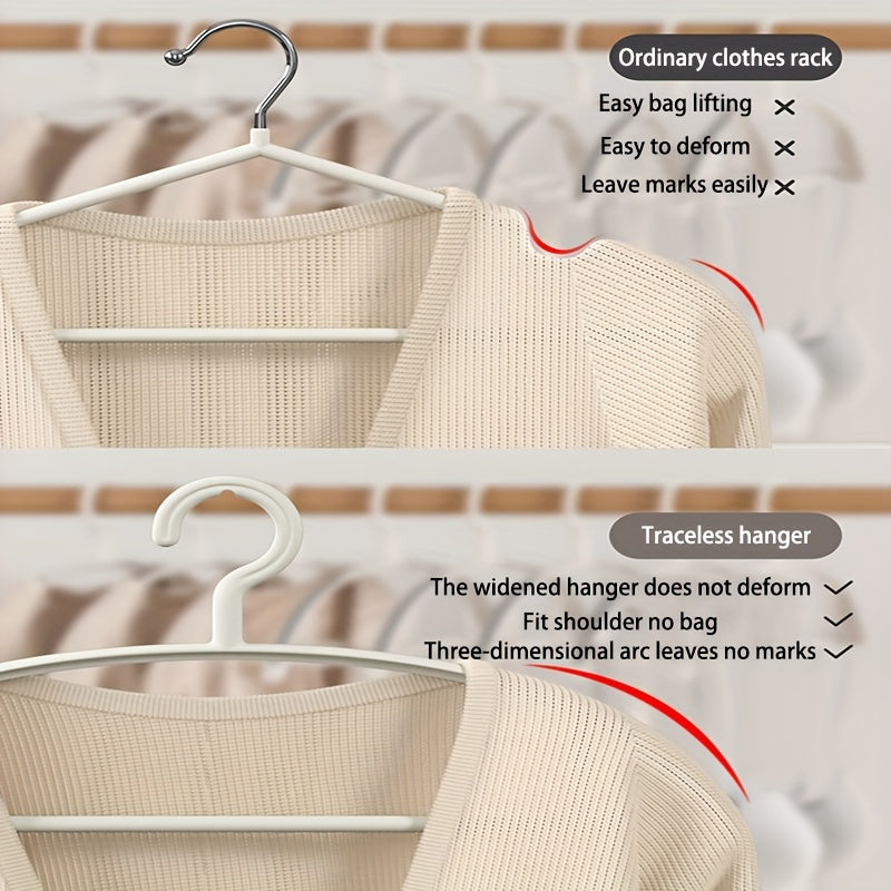 Juego de 10 perchas de plástico sin marcas, resistentes al agua y libres de arrugas