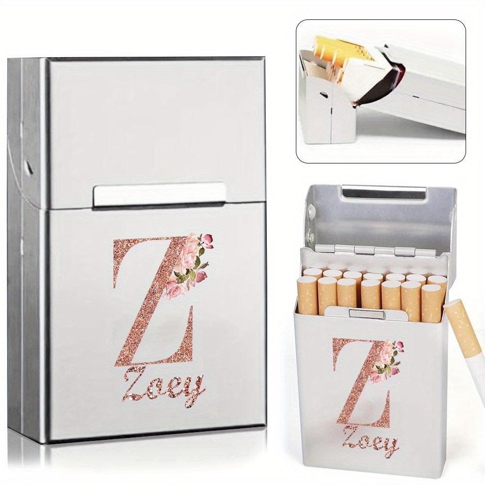 Men's Aluminum Cigarette Case Waterproof Hard Shell Tobacco Holder with Custom Name