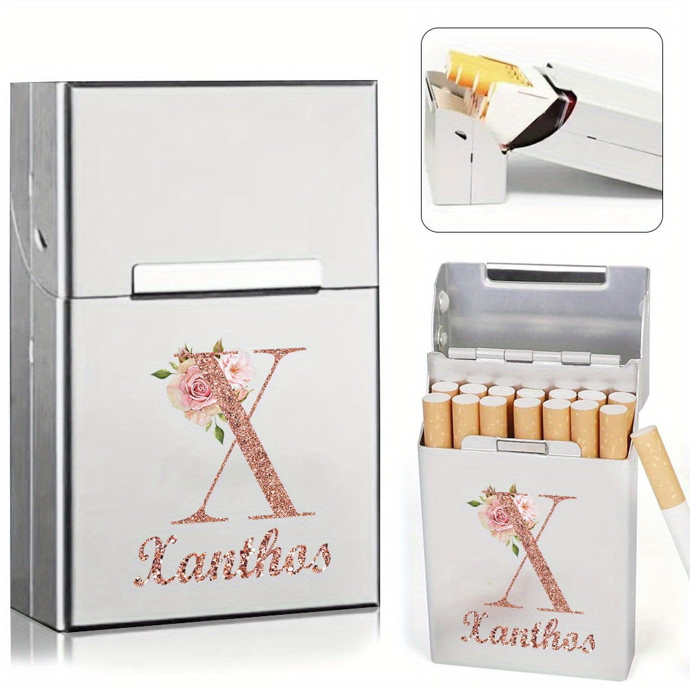 Men's Aluminum Cigarette Case Waterproof Hard Shell Tobacco Holder with Custom Name