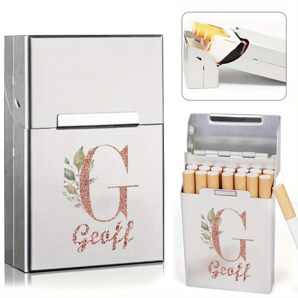 Men's Aluminum Cigarette Case Waterproof Hard Shell Tobacco Holder with Custom Name