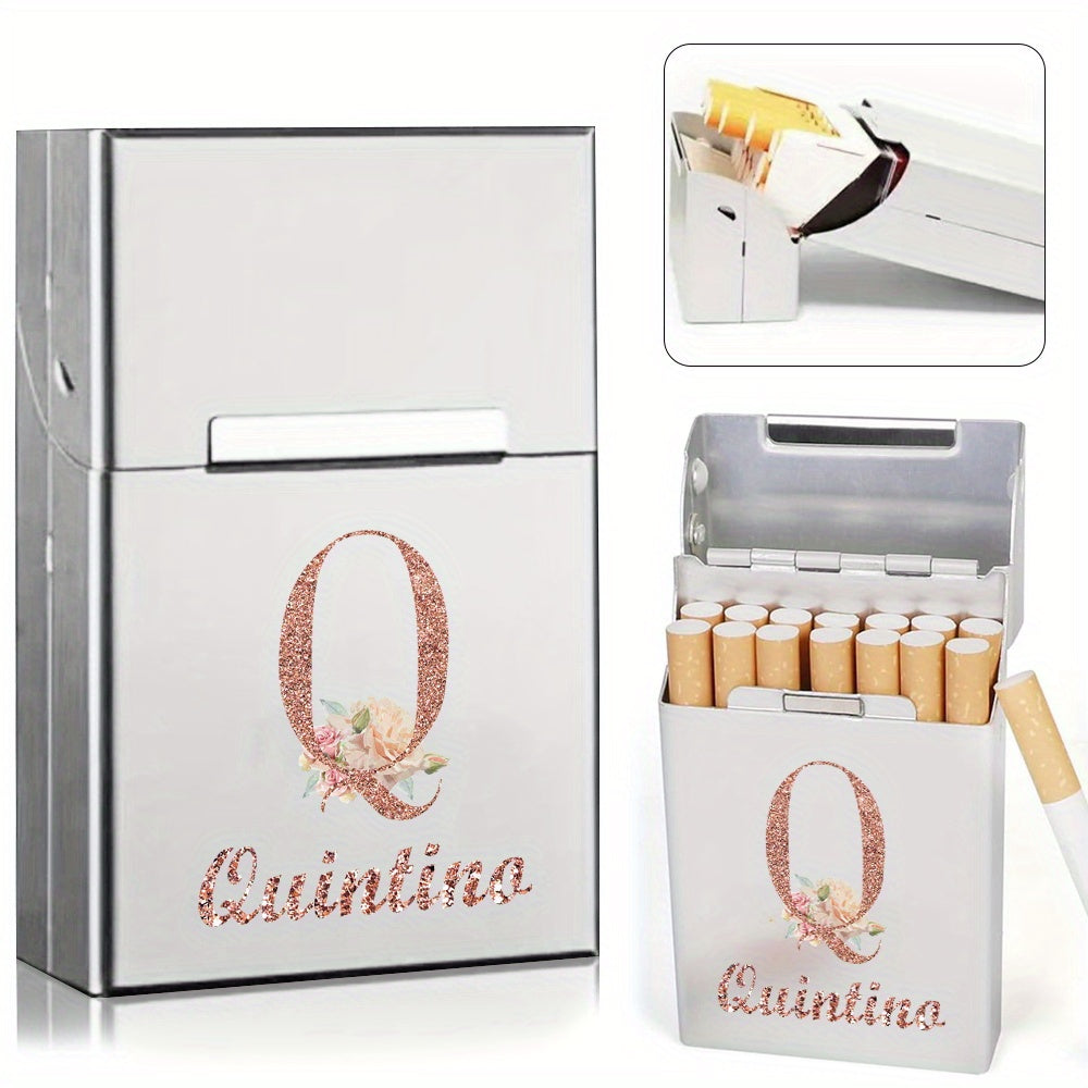 Men's Aluminum Cigarette Case Waterproof Hard Shell Tobacco Holder with Custom Name