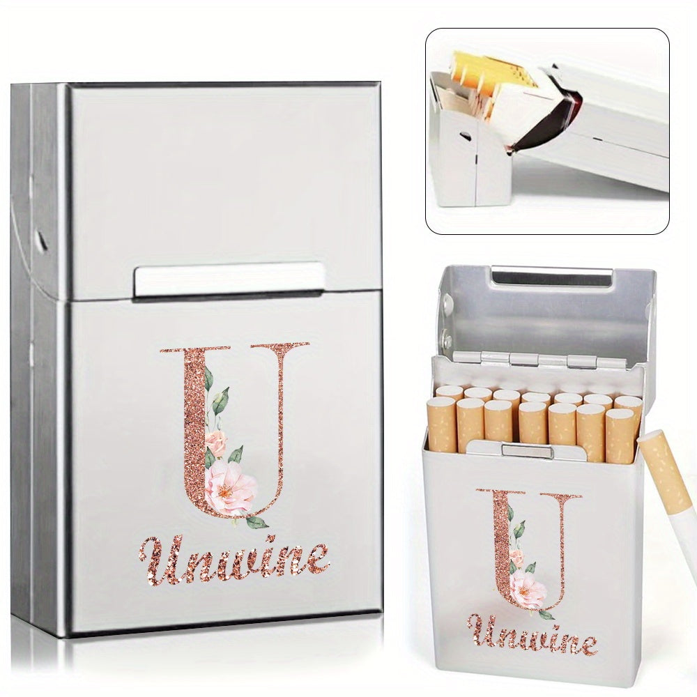 Men's Aluminum Cigarette Case Waterproof Hard Shell Tobacco Holder with Custom Name