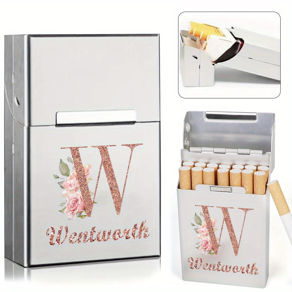 Men's Aluminum Cigarette Case Waterproof Hard Shell Tobacco Holder with Custom Name