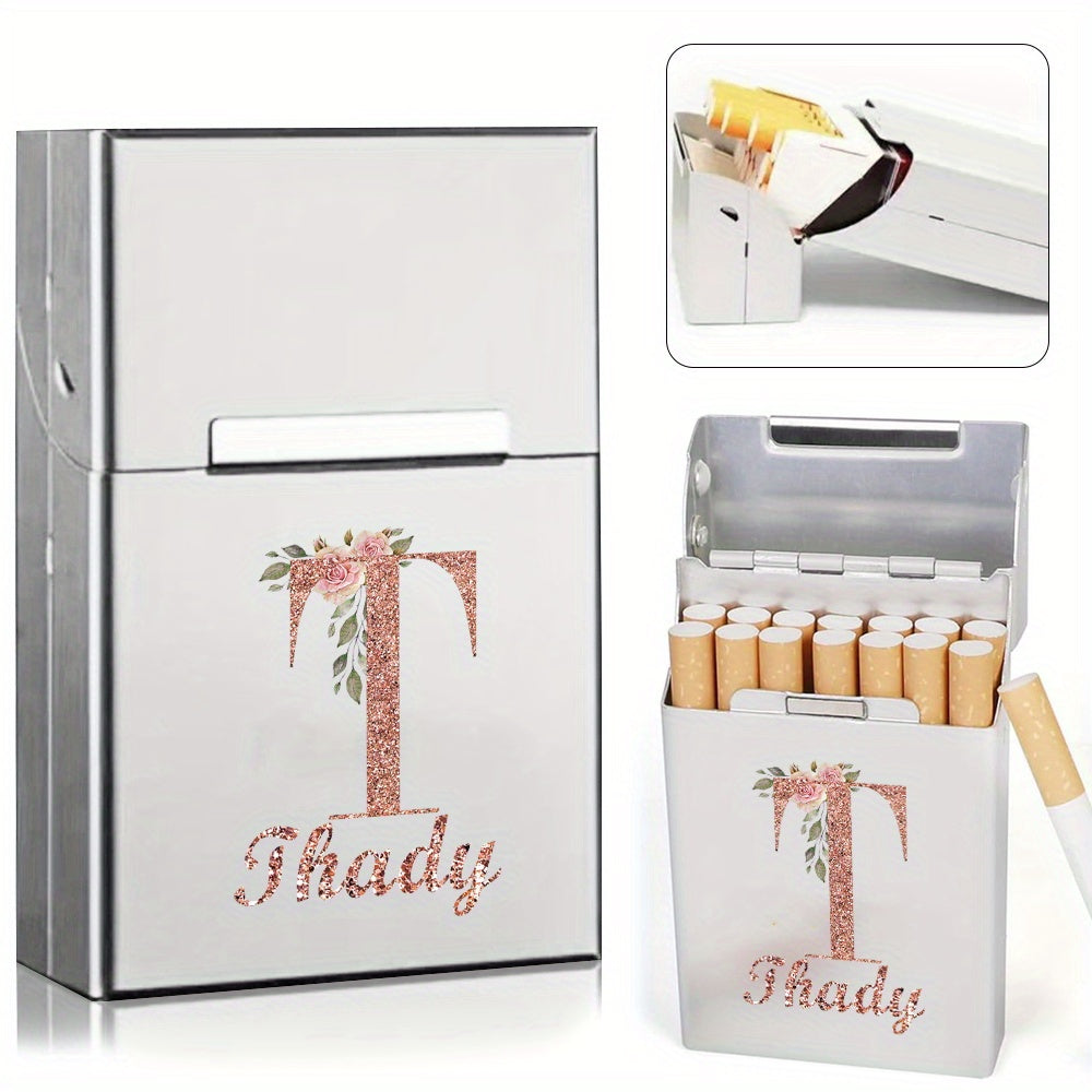 Men's Aluminum Cigarette Case Waterproof Hard Shell Tobacco Holder with Custom Name