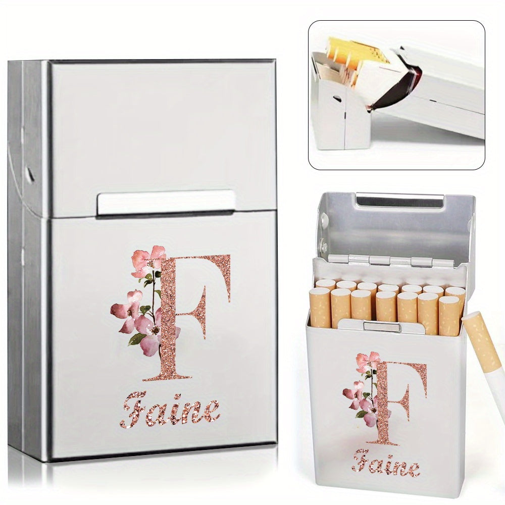 Men's Aluminum Cigarette Case Waterproof Hard Shell Tobacco Holder with Custom Name