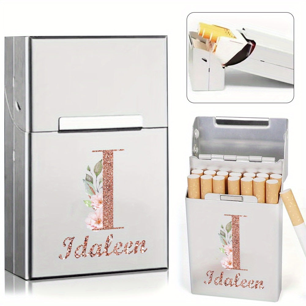 Men's Aluminum Cigarette Case Waterproof Hard Shell Tobacco Holder with Custom Name