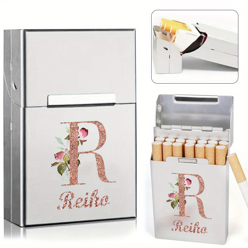 Men's Aluminum Cigarette Case Waterproof Hard Shell Tobacco Holder with Custom Name