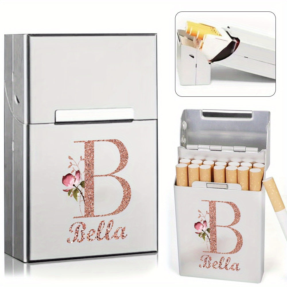 Men's Aluminum Cigarette Case Waterproof Hard Shell Tobacco Holder with Custom Name