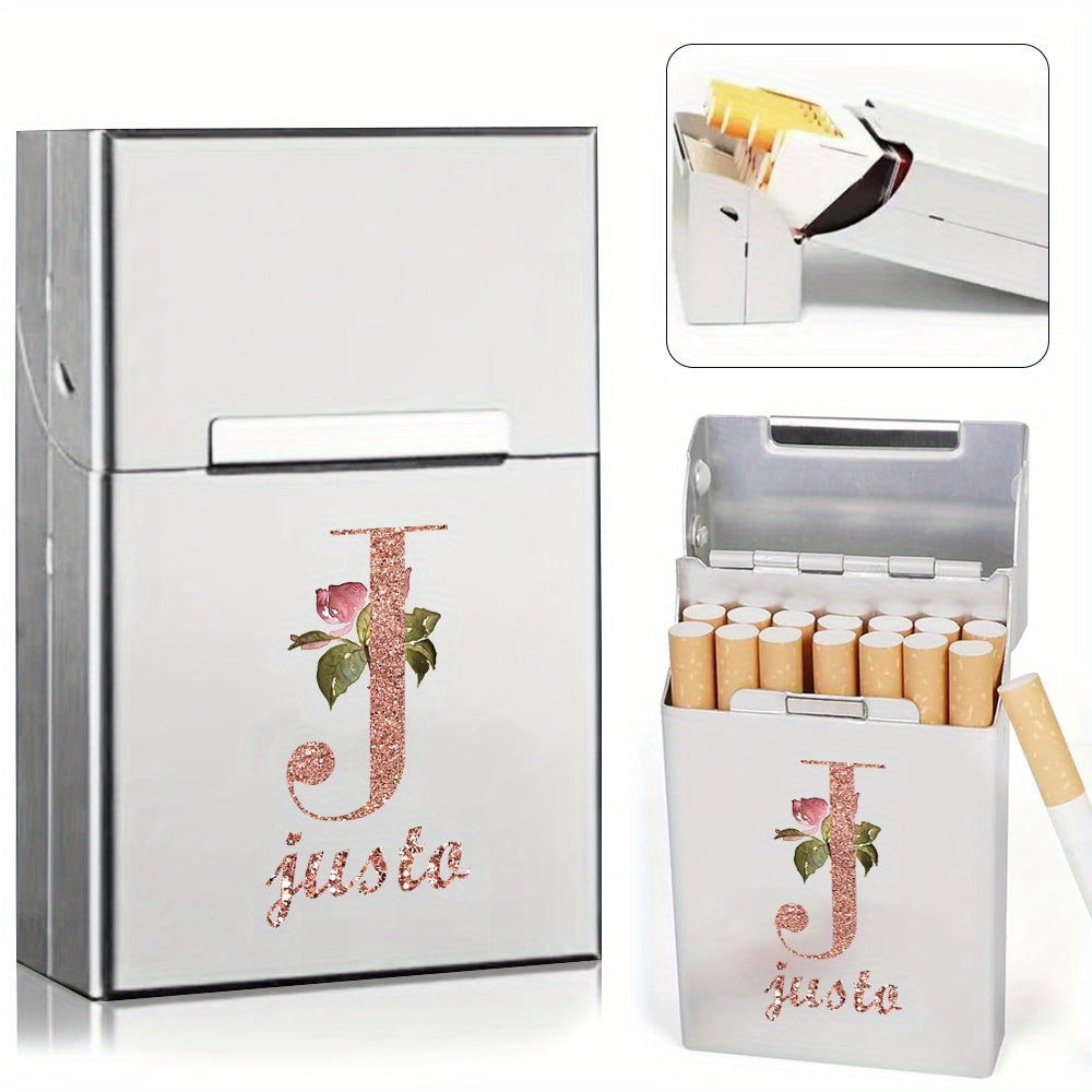 Men's Aluminum Cigarette Case Waterproof Hard Shell Tobacco Holder with Custom Name