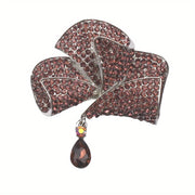 Rhinestone Floral Brooch for Jackets and Blazers Elegant Bow Tie Design