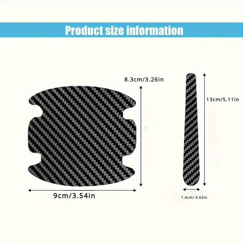 Juego de cubiertas para manijas de puertas de coche de fibra de carbono, resistentes a los arañazos y a prueba de agua