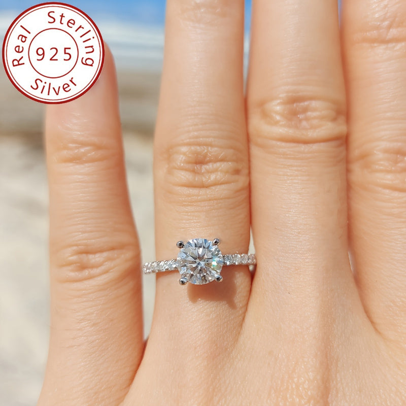 Vintage Moissanite Engagement Ring 925 Silver 18K Gold Plated 1/2/3/5/10ct