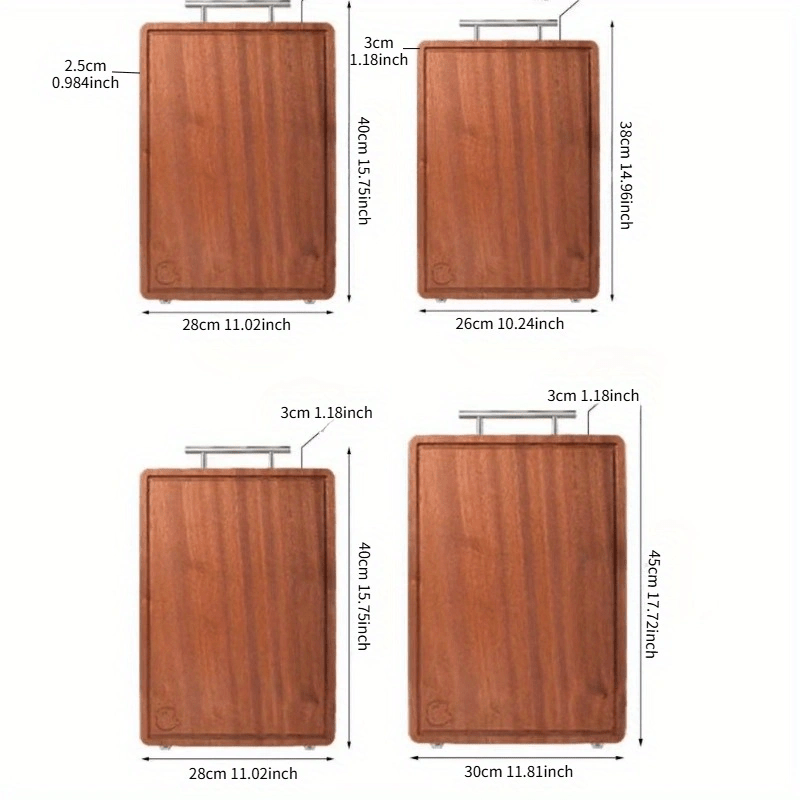 Ebony Wood Cutting Board Kitchen Chopping Block Food Safe Non-Slip