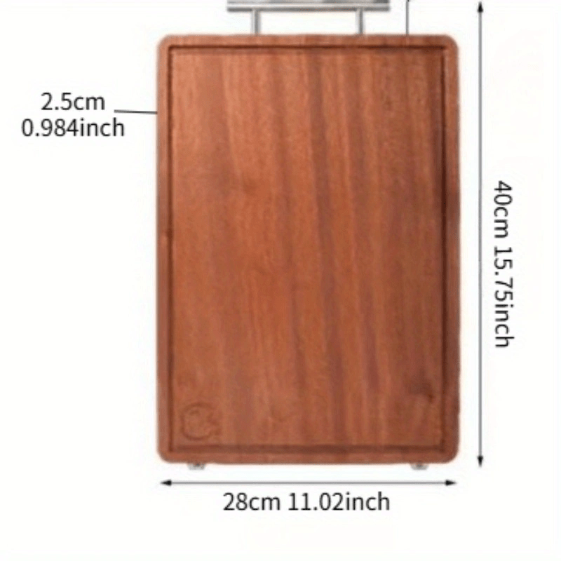 Ebony Wood Cutting Board Kitchen Chopping Block Food Safe Non-Slip