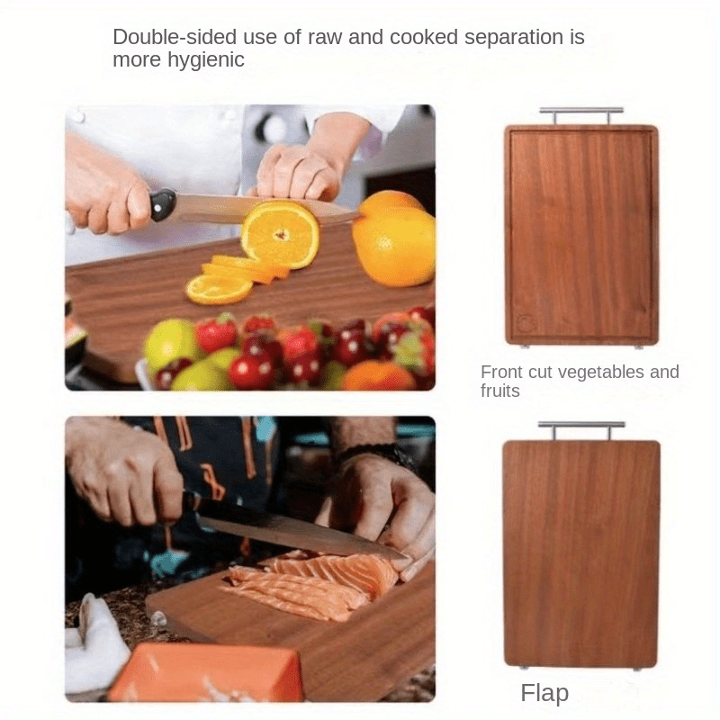 Ebony Wood Cutting Board Kitchen Chopping Block Food Safe Non-Slip