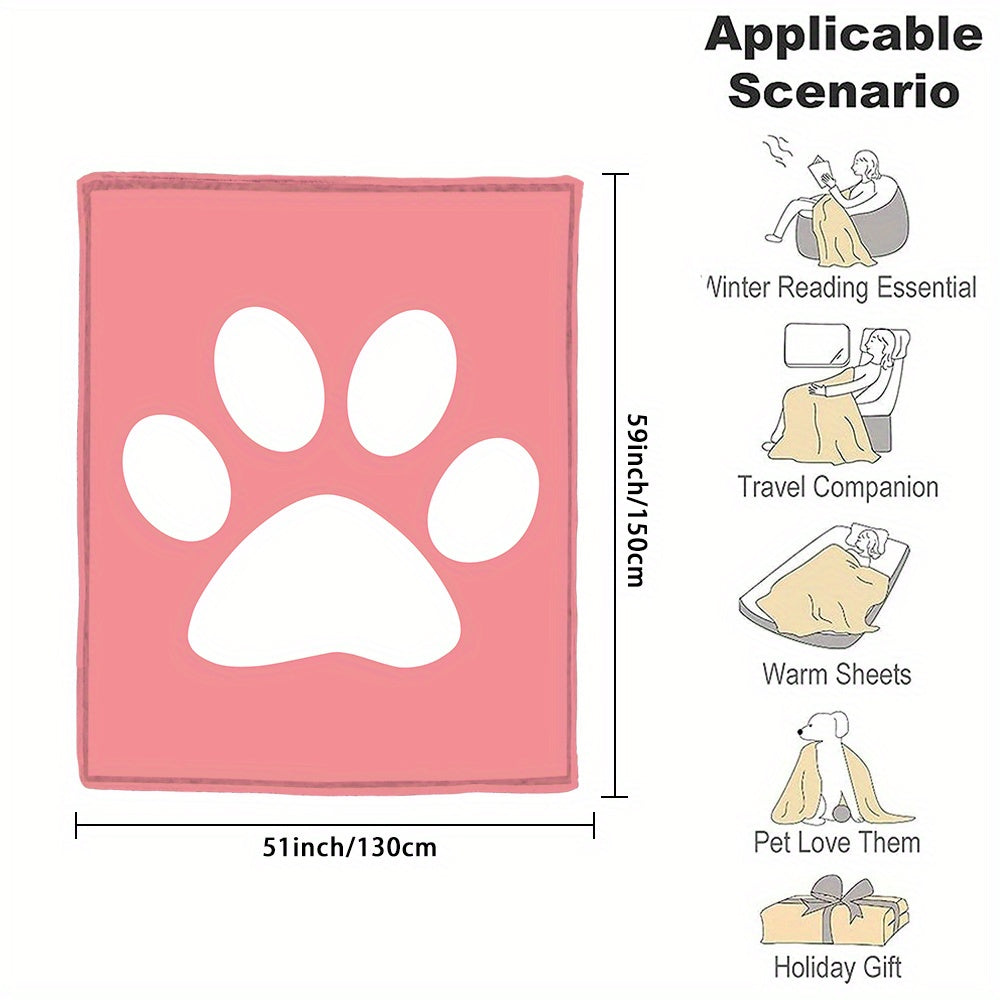 Индивидуальное фланелевое одеяло с отпечатком лапки пушистого друга для уютных объятий и подарков