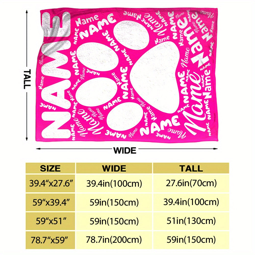 Индивидуальное фланелевое одеяло с отпечатком лапки пушистого друга для уютных объятий и подарков