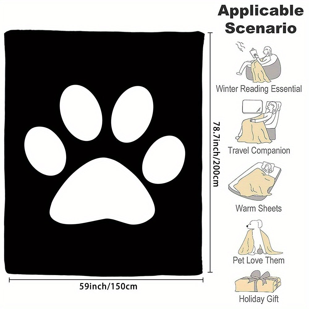 Индивидуальное фланелевое одеяло с отпечатком лапки пушистого друга для уютных объятий и подарков