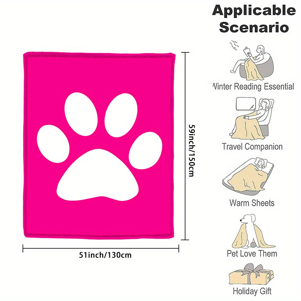 Индивидуальное фланелевое одеяло с отпечатком лапки пушистого друга для уютных объятий и подарков