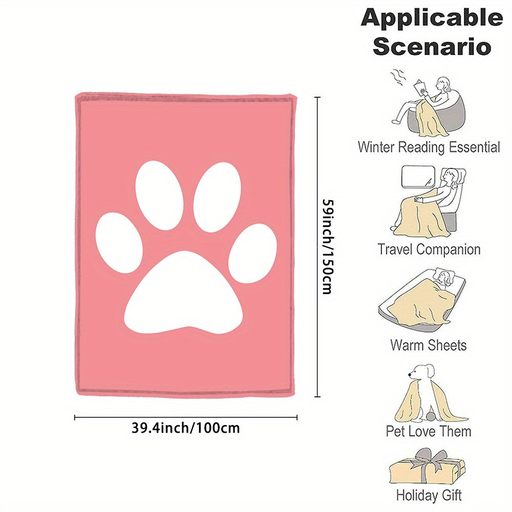 Индивидуальное фланелевое одеяло с отпечатком лапки пушистого друга для уютных объятий и подарков