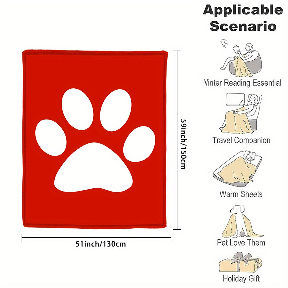 Индивидуальное фланелевое одеяло с отпечатком лапки пушистого друга для уютных объятий и подарков