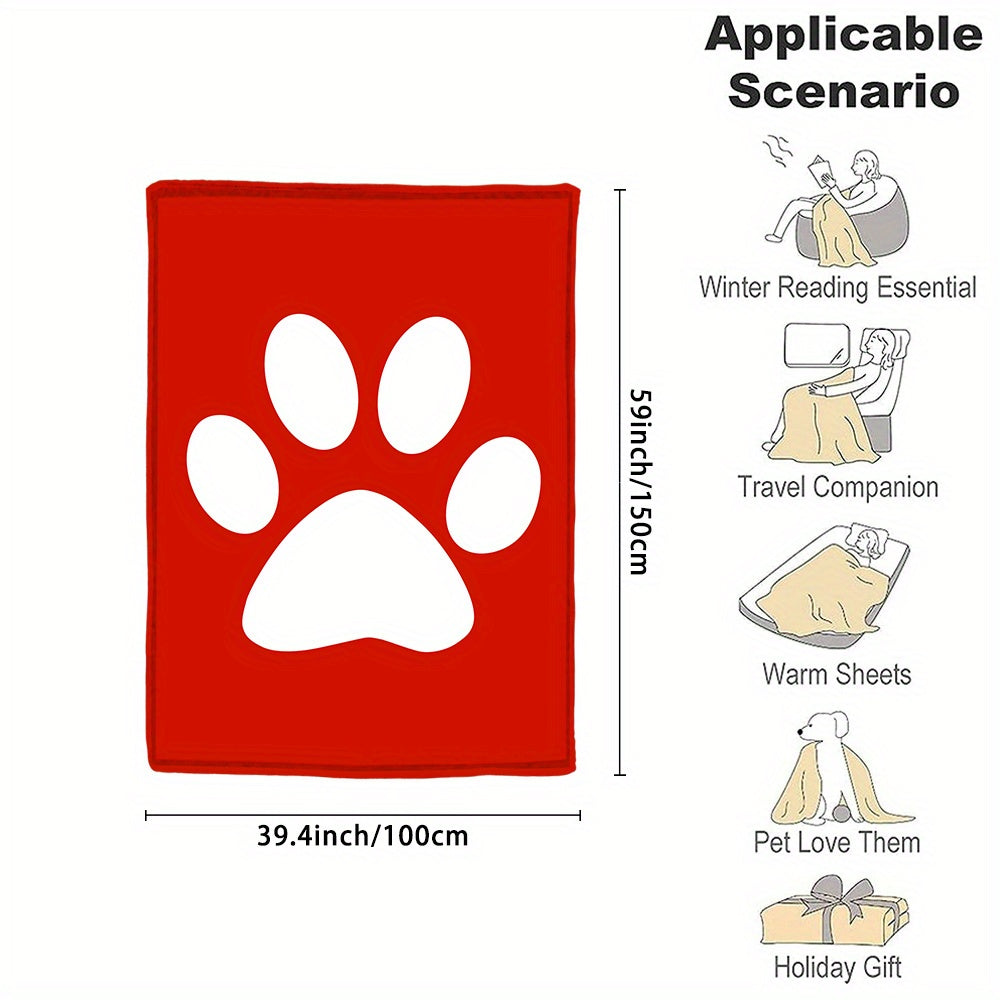 Индивидуальное фланелевое одеяло с отпечатком лапки пушистого друга для уютных объятий и подарков