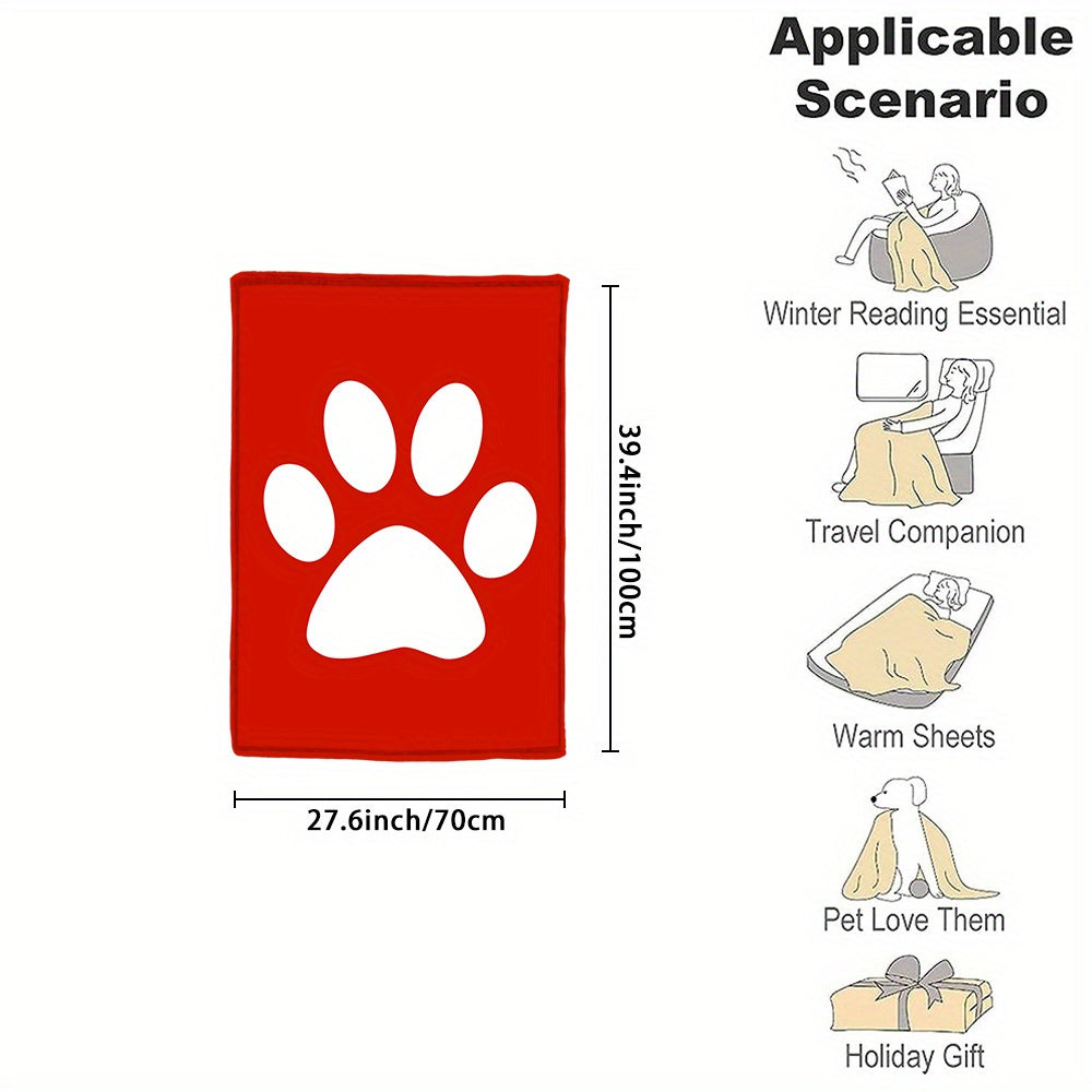 Индивидуальное фланелевое одеяло с отпечатком лапки пушистого друга для уютных объятий и подарков
