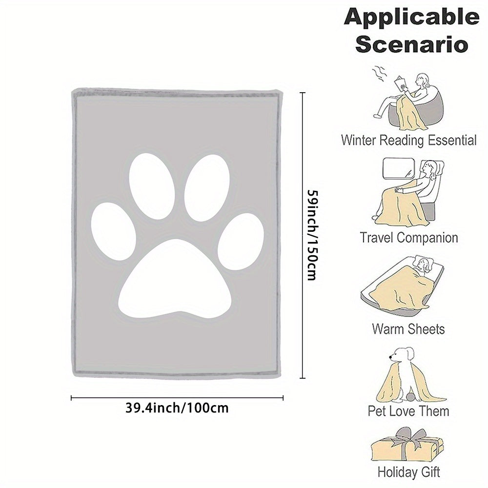 Индивидуальное фланелевое одеяло с отпечатком лапки пушистого друга для уютных объятий и подарков