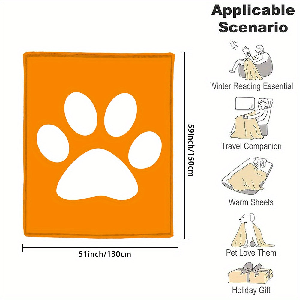 Индивидуальное фланелевое одеяло с отпечатком лапки пушистого друга для уютных объятий и подарков