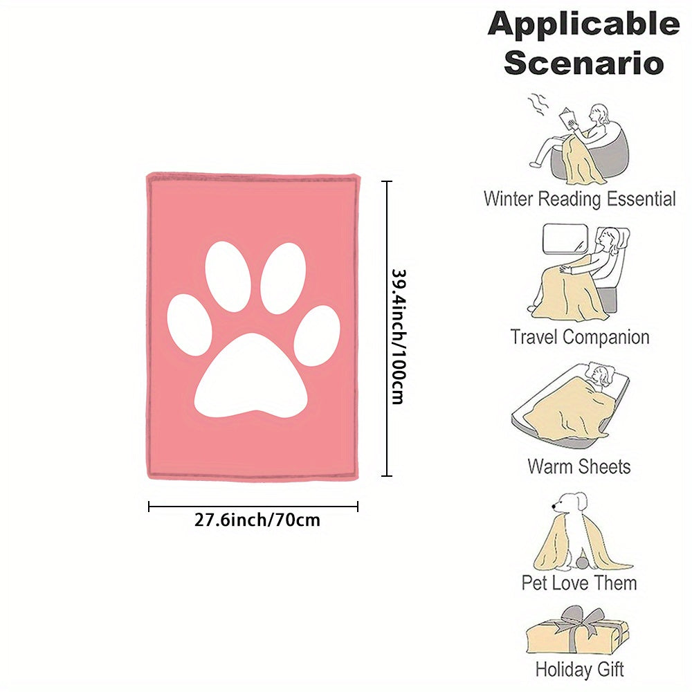 Индивидуальное фланелевое одеяло с отпечатком лапки пушистого друга для уютных объятий и подарков
