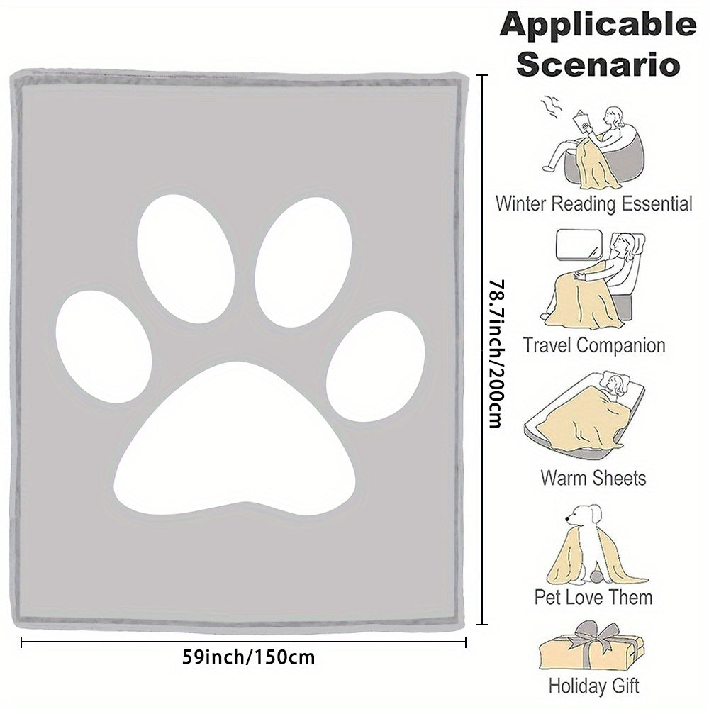 Индивидуальное фланелевое одеяло с отпечатком лапки пушистого друга для уютных объятий и подарков