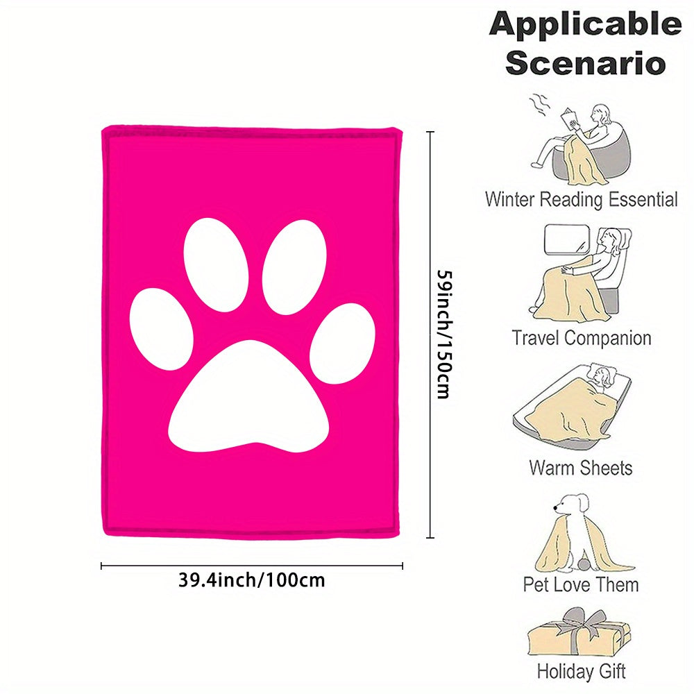 Индивидуальное фланелевое одеяло с отпечатком лапки пушистого друга для уютных объятий и подарков