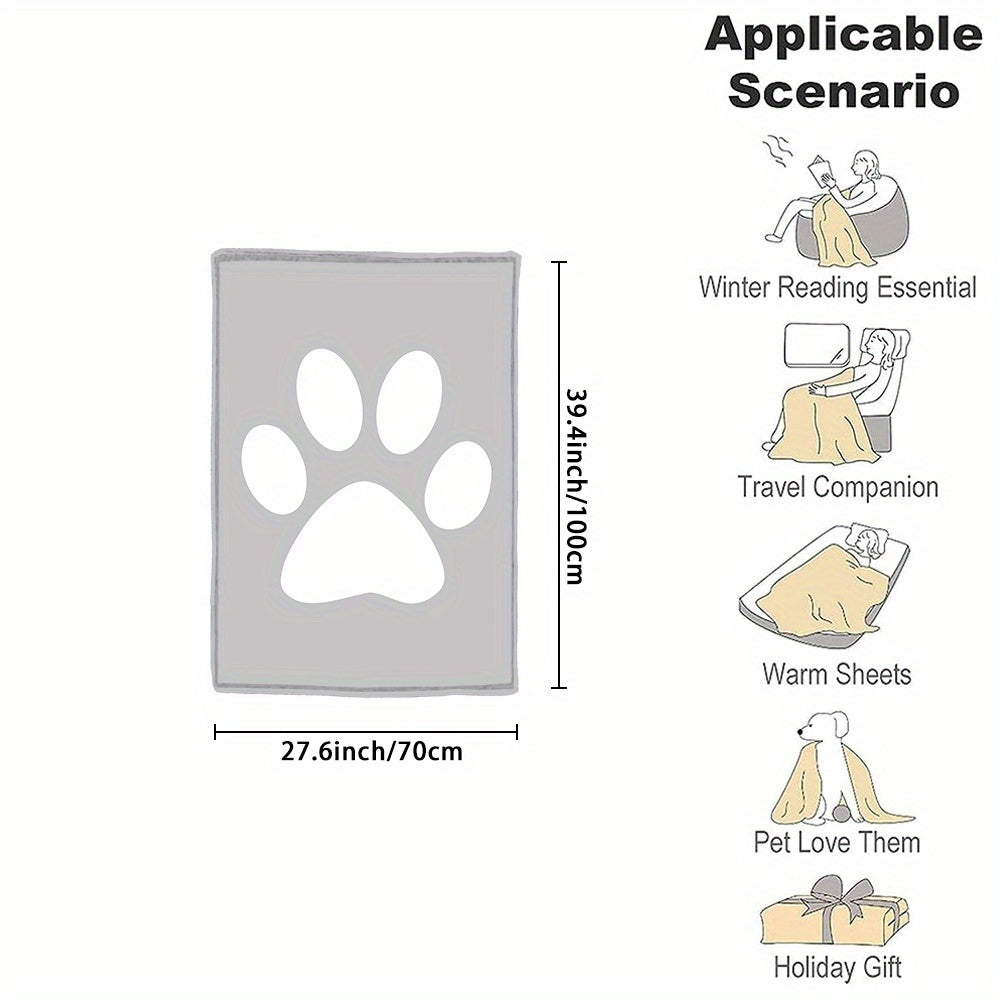 Индивидуальное фланелевое одеяло с отпечатком лапки пушистого друга для уютных объятий и подарков