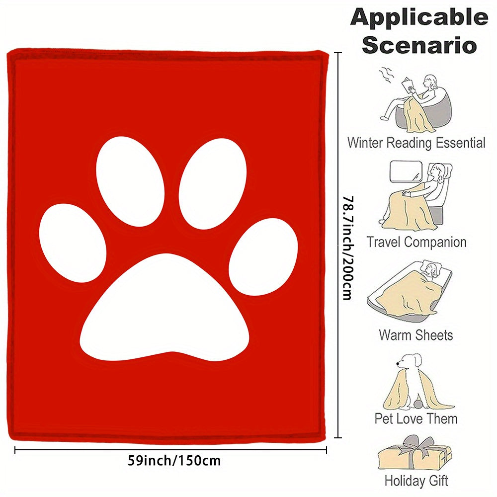 Индивидуальное фланелевое одеяло с отпечатком лапки пушистого друга для уютных объятий и подарков